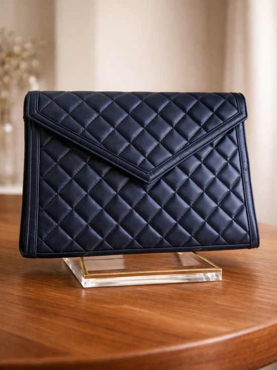 andre cellini Handbags - Quilted Envelope Bag - Deep Navy